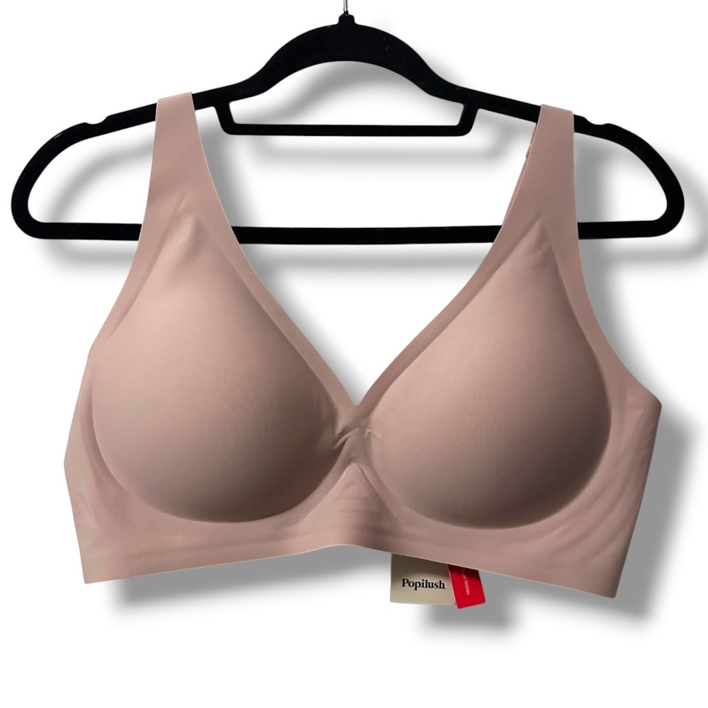 Popilush Seamless Wireless Jelly Contour Minimizer Support Bra Pink XL